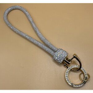 White Crystal Sparkle Rhinestone Buckle Keyring With Screwdriver New